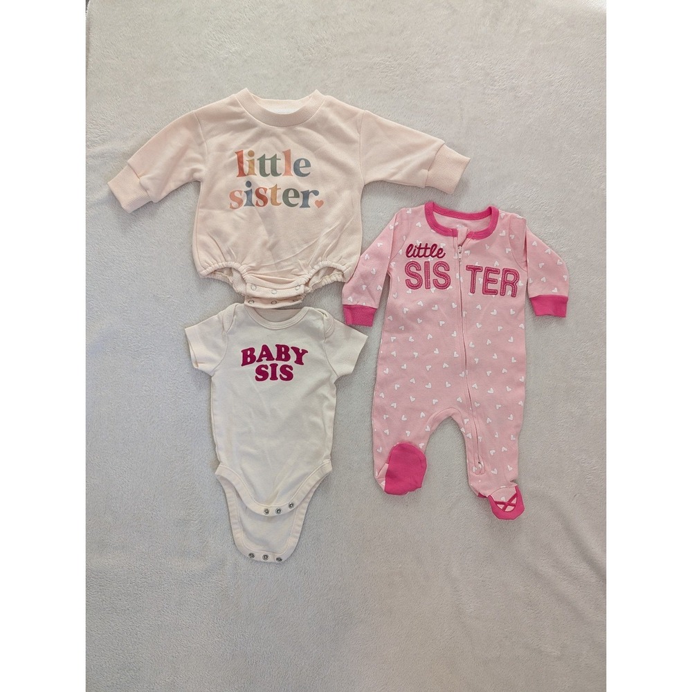 NWT Little Sister 0-3 mo Newborn Baby Clothes Bundle